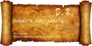 Dobák Kálmán névjegykártya