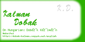 kalman dobak business card